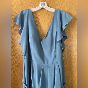 David’s bridal bridesmaids dress; steel blue; *has flaws*